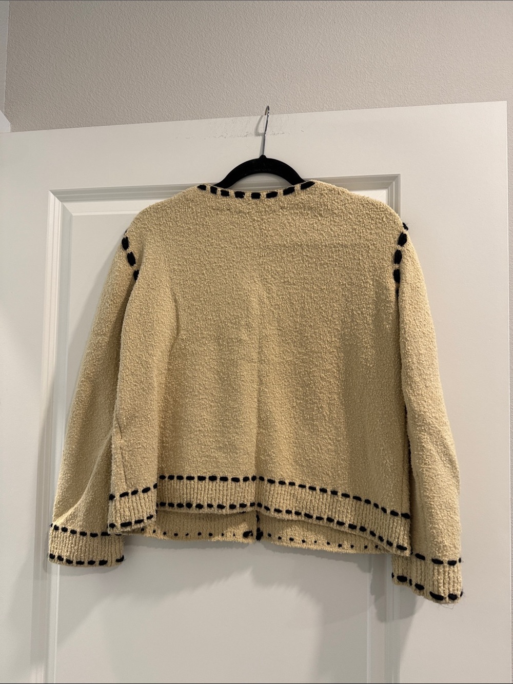 The Open Product Cream Knit Button Cardigan with Black Trim Korean sz 1. Sz xs/s - Picture 7 of 9